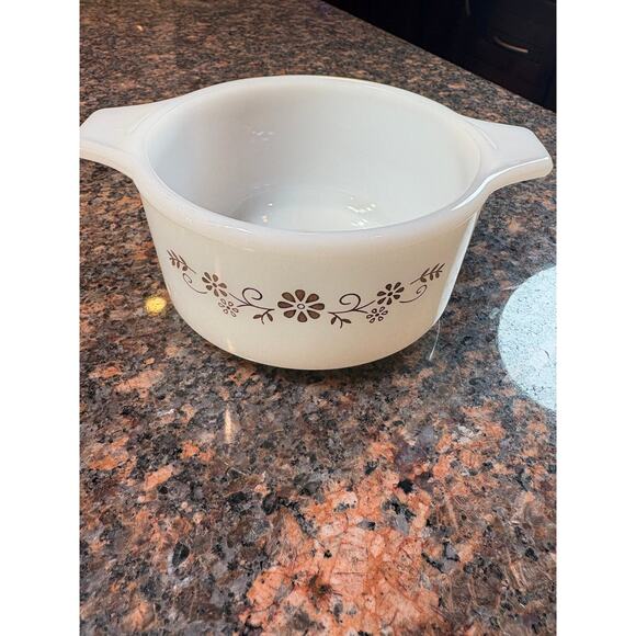 3 Vintage Dynaware Pyr-O-Rey Brown Daisy Individual Stackable Casserole Dishes - Picture 11 of 16